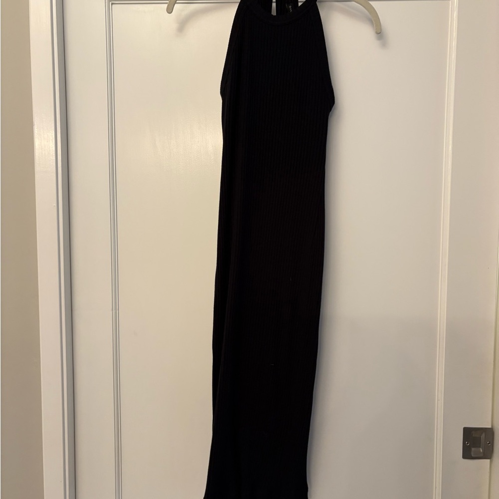 Banana Republic Black Sleeveless Knit Midi Dress